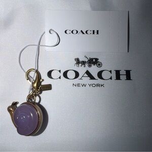 Coach Purple Snail Key Charm with Brass Clasp